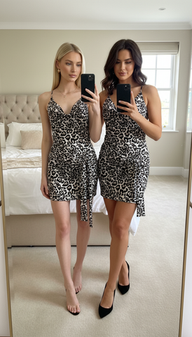 Leopard Print Ruched Mini Dress