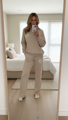 The Lounge Edit Knit Co-Ord Set – Taupe