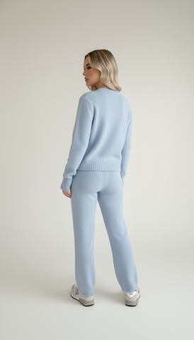 Luna Luxe Knit Co-Ord Set – Baby Blue