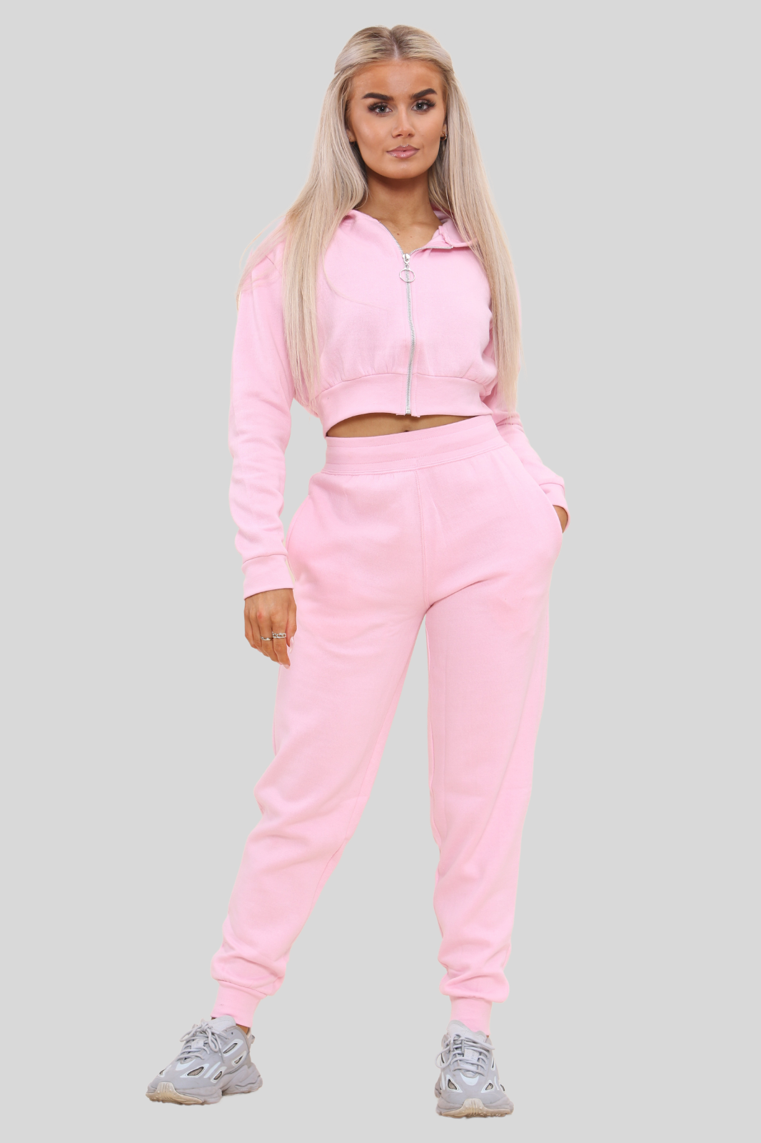 Cropped Zip Hoodie & Jogger Set