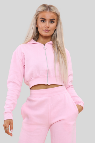 Cropped Zip Hoodie & Jogger Set