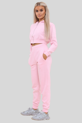 Cropped Zip Hoodie & Jogger Set