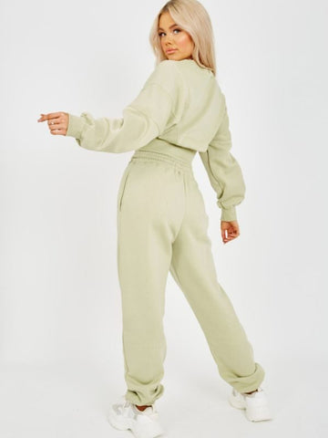 Oversized Seam Detail Fleece Co-ord In Mint