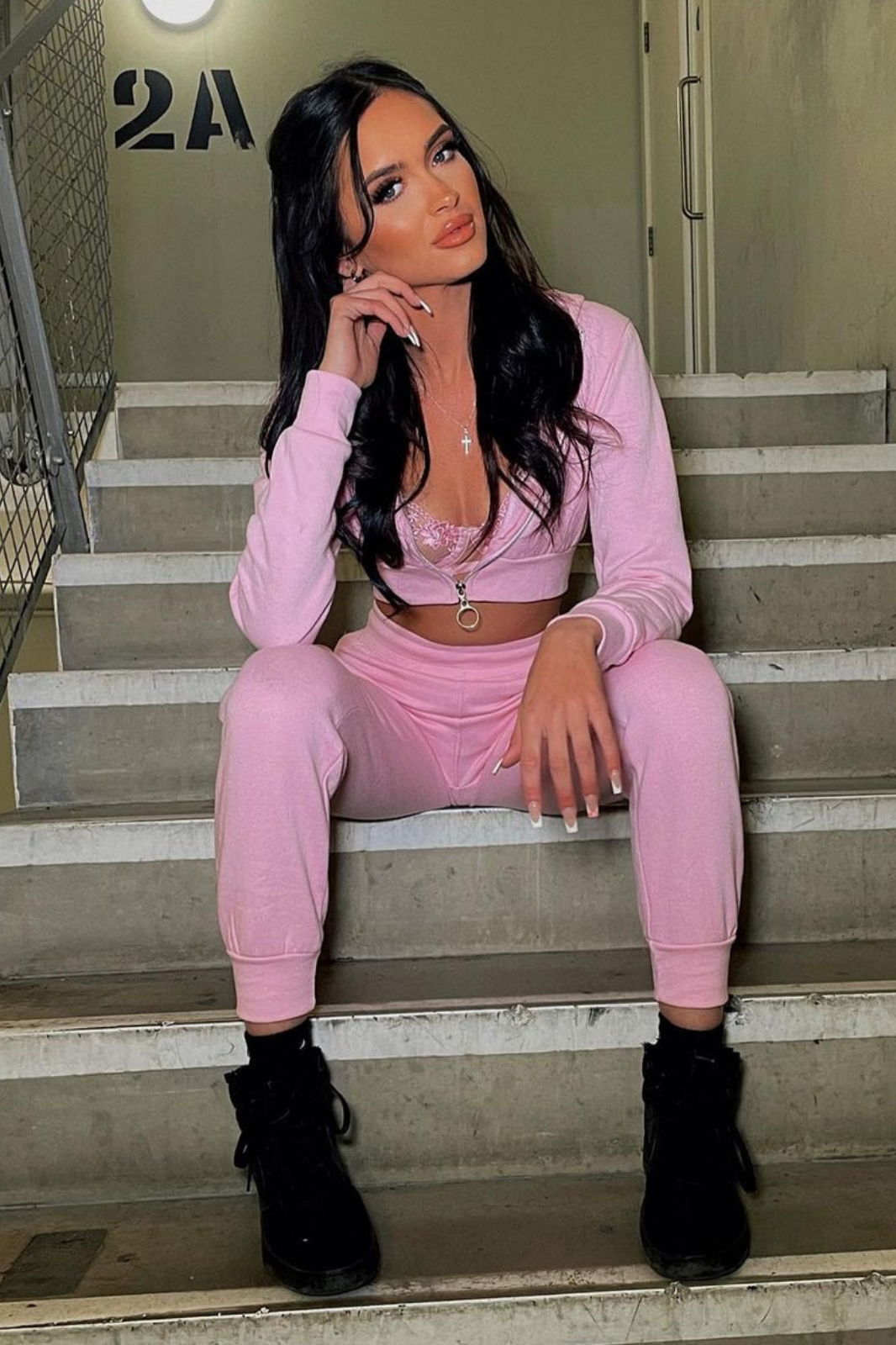 Cropped Zip Hoodie & Jogger Set