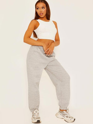 Oversized Fleece Joggers In Grey