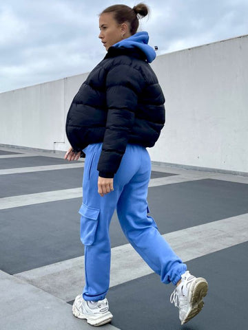 Utility Pocket Hooded Top & Trouser Fleece Co-ord In Blue