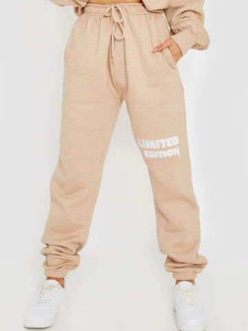 Embroidered Limited Edition Fleece Co-ord In Stone