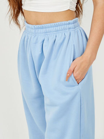 Oversized Fleece Joggers In Blue