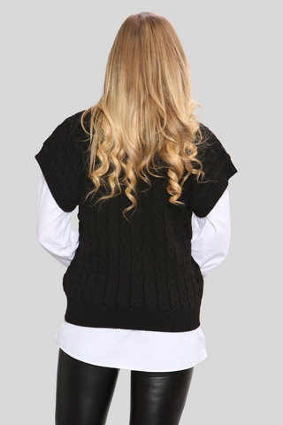 Tanya Black Knitted Vest