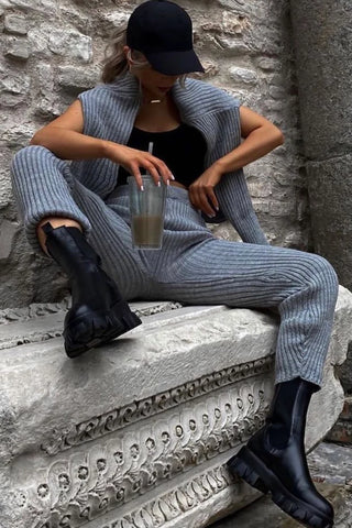 Charcoal Oversized Roll Neck Co-Ord