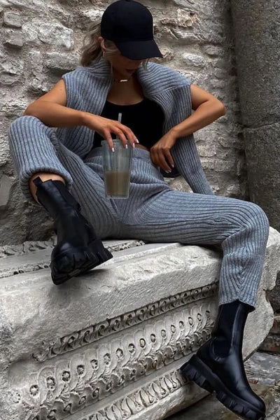 Charcoal Oversized Roll Neck Co-Ord