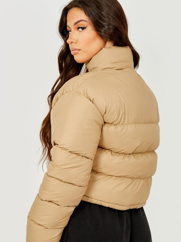 Cropped Puffer Jacket Stone