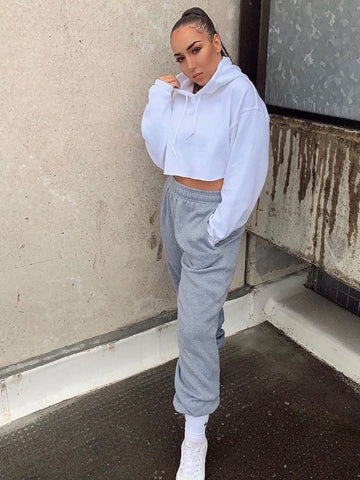 Oversized Fleece Joggers In Grey