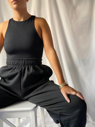 Oversized Fleece Joggers In Camel