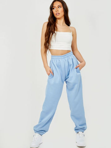 Oversized Fleece Joggers In Blue