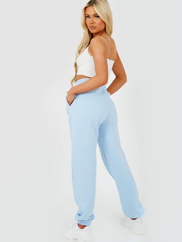 Boston Embroidered Fleece Joggers In Blue