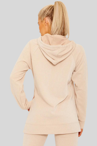 Ribbed Hooded Top & Flared Trouser Co-ord