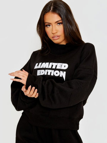 Embroidered Limited Edition Fleece Co-ord In Black