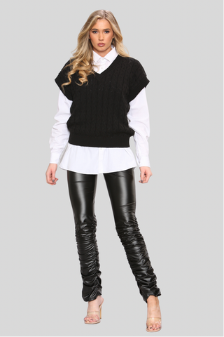 Tanya Black Knitted Vest