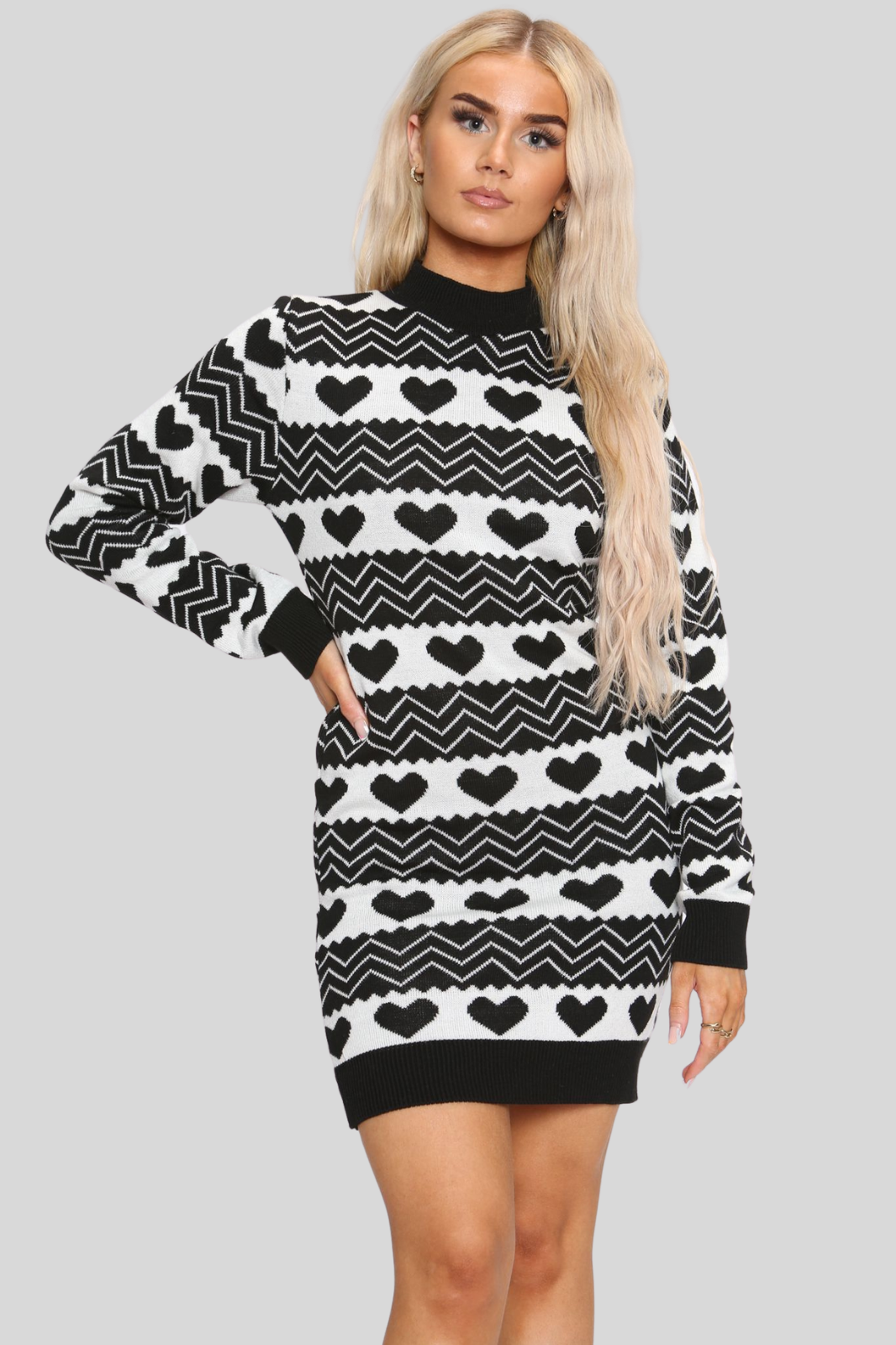 Chevron Heart Jumper Dress