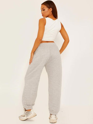 Oversized Fleece Joggers In Grey