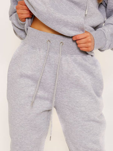 Oversized Hoodie & Jogger Fleeced Co-ord In Grey