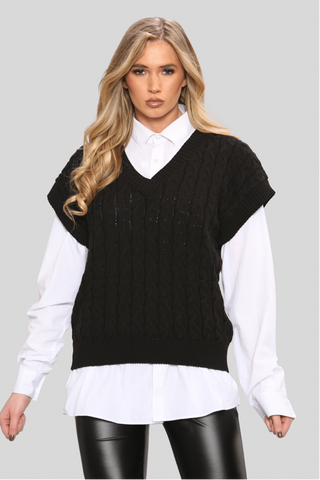 Tanya Black Knitted Vest