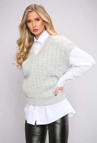 Tanya Grey Knitted Vest