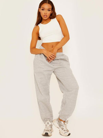 Oversized Fleece Joggers In Grey