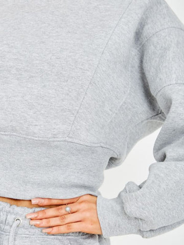 Oversized Seam Detail Fleece Co-ord In Grey