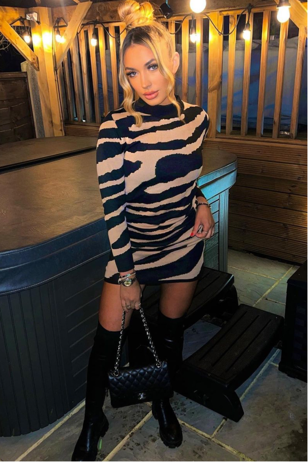 Chloe Zebra Print Jumper Dress