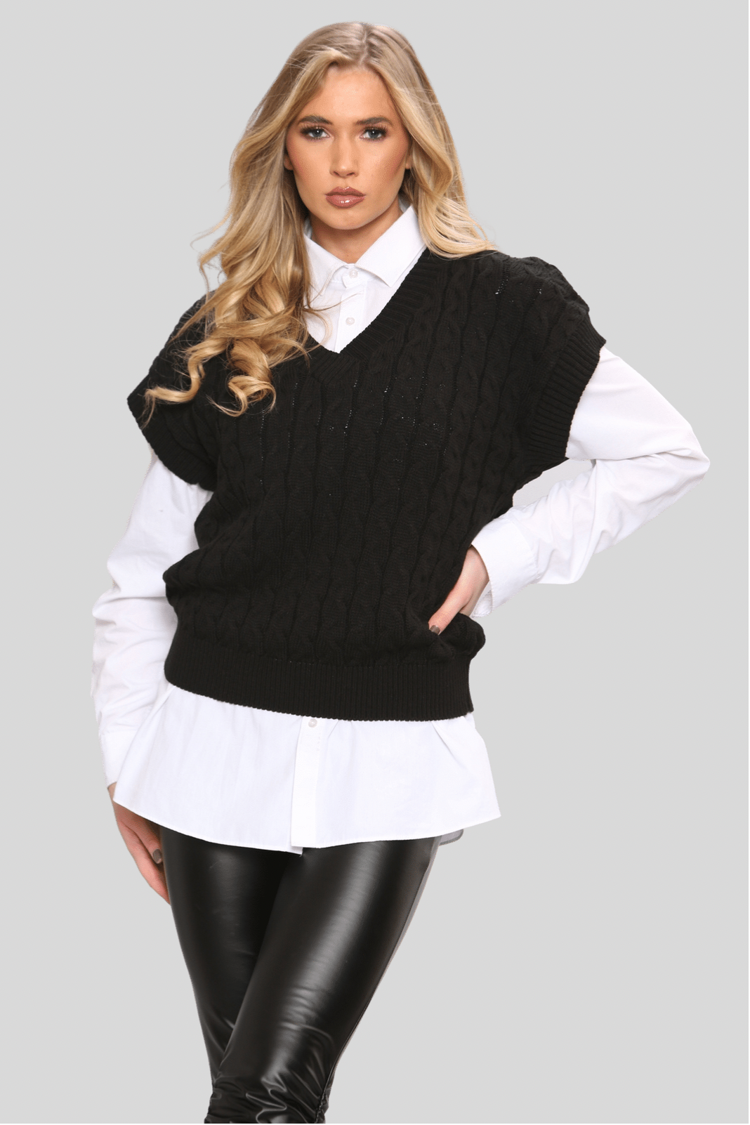 Tanya Black Knitted Vest