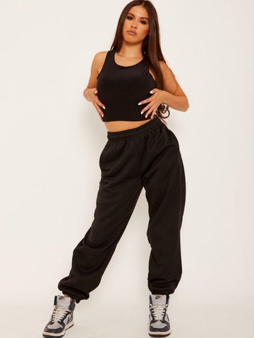 Oversized Fleece Joggers In Camel