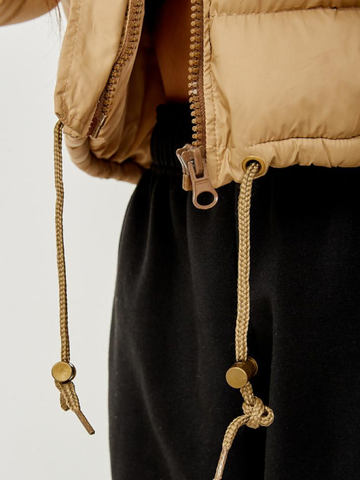 Cropped Puffer Jacket Stone