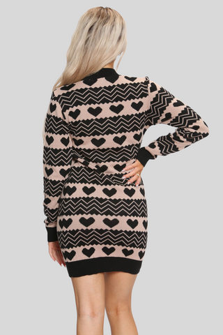 Chevron Heart Jumper Dress