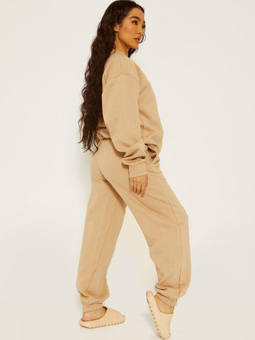 Mon Cherie Embroidered Fleece Co-ord Stone