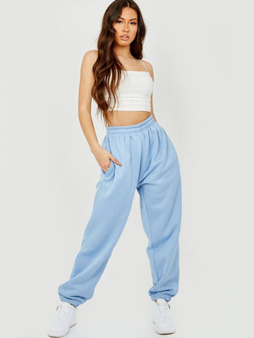 Oversized Fleece Joggers In Blue