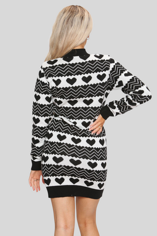 Chevron Heart Jumper Dress