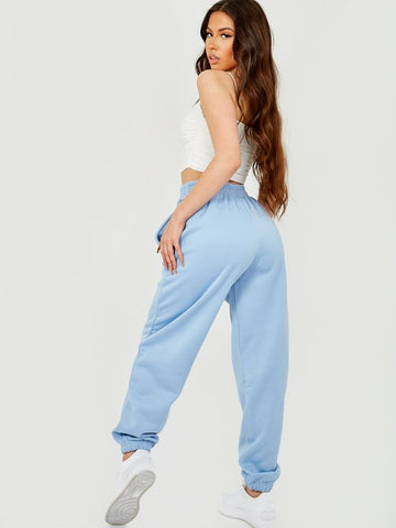 Oversized Fleece Joggers In Blue