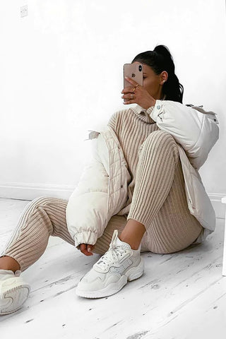 Stone Oversized Roll Neck Co-Ord